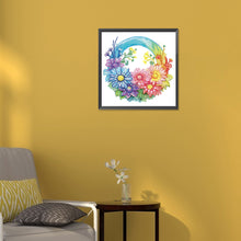 Load image into Gallery viewer, Diamond Painting - Partial Special Shaped - rainbow with flowers (30*30CM)