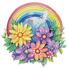 Load image into Gallery viewer, Diamond Painting - Partial Special Shaped - rainbow with flowers (30*30CM)