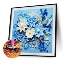Load image into Gallery viewer, AB Diamond Painting - Full Square - embossed blue flower (40*40CM)