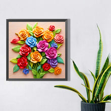 Load image into Gallery viewer, AB Diamond Painting - Full Square - Embossed roses (40*40CM)