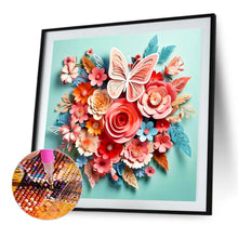 Load image into Gallery viewer, AB Diamond Painting - Full Square - butterfly and paper flower (40*40CM)