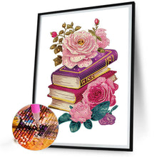 Load image into Gallery viewer, Diamond Painting - Partial Special Shaped - flowers and three books (30*40CM)