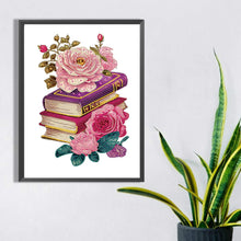 Load image into Gallery viewer, Diamond Painting - Partial Special Shaped - flowers and three books (30*40CM)