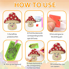 Load image into Gallery viewer, 10PCS Diamond Painting Coasters Kit with Holder DIY Animals Paw Diamonds Coaster