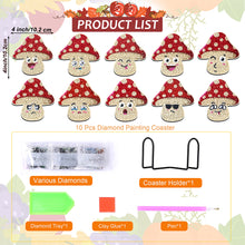 Load image into Gallery viewer, 10PCS Diamond Painting Coasters Kit with Holder DIY Animals Paw Diamonds Coaster