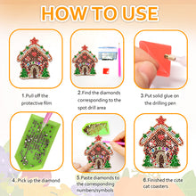 Load image into Gallery viewer, 10PCS Diamond Painting Coasters Kit with Holder DIY Animals Paw Diamonds Coaster