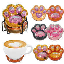 Load image into Gallery viewer, 10PCS Diamond Painting Coasters Kit with Holder DIY Animals Paw Diamonds Coaster