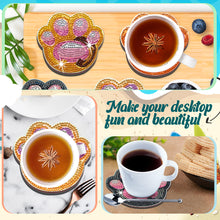 Load image into Gallery viewer, 10PCS Diamond Painting Coasters Kit with Holder DIY Animals Paw Diamonds Coaster
