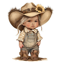 Load image into Gallery viewer, Diamond Painting - Full Round - cowboy kid (30*30CM)