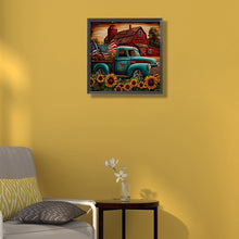 Load image into Gallery viewer, Diamond Painting - Full Round - sunflower blue car (40*40CM)