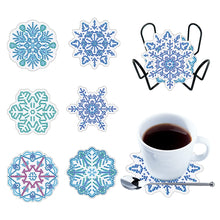Load image into Gallery viewer, 6PCS Acrylic Diamond Art Coasters with Holder Diamond Crafts Coasters Christmas