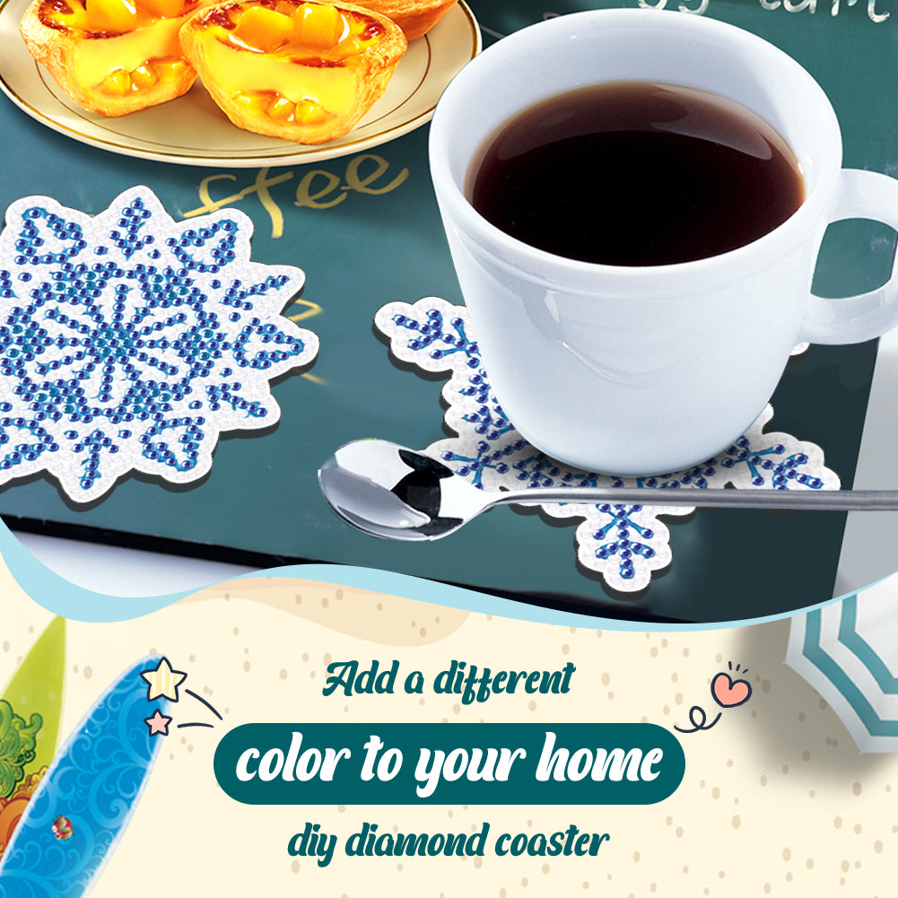 6PCS Acrylic Diamond Art Coasters with Holder Diamond Crafts Coasters Christmas