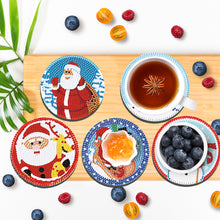 Load image into Gallery viewer, 6PCS Acrylic Diamond Art Coasters with Holder Diamond Crafts Coasters Christmas