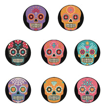 Load image into Gallery viewer, Skull Shaped Diamond Painting Coasters Kits Acrylic 8PCS Diamond Crafts Coasters