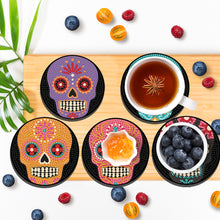 Load image into Gallery viewer, Skull Shaped Diamond Painting Coasters Kits Acrylic 8PCS Diamond Crafts Coasters