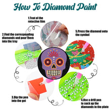 Load image into Gallery viewer, Skull Shaped Diamond Painting Coasters Kits Acrylic 8PCS Diamond Crafts Coasters