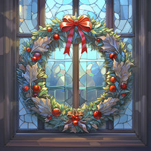 Load image into Gallery viewer, Diamond Painting - Full Round - Christmas holiday wreath glass art (30*30CM)