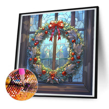 Load image into Gallery viewer, Diamond Painting - Full Round - Christmas holiday wreath glass art (30*30CM)