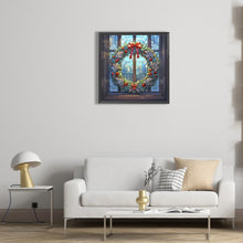 Load image into Gallery viewer, Diamond Painting - Full Round - Christmas holiday wreath glass art (30*30CM)