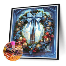 Load image into Gallery viewer, Diamond Painting - Full Round - Christmas holiday wreath glass art (30*30CM)
