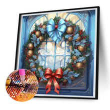 Load image into Gallery viewer, Diamond Painting - Full Round - Christmas holiday wreath glass art (30*30CM)