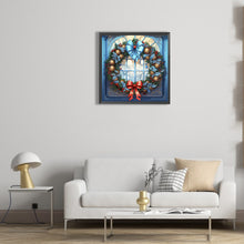 Load image into Gallery viewer, Diamond Painting - Full Round - Christmas holiday wreath glass art (30*30CM)
