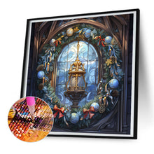 Load image into Gallery viewer, Diamond Painting - Full Round - Christmas holiday wreath glass art (30*30CM)