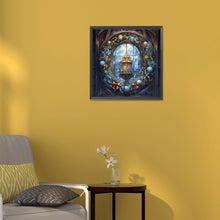 Load image into Gallery viewer, Diamond Painting - Full Round - Christmas holiday wreath glass art (30*30CM)