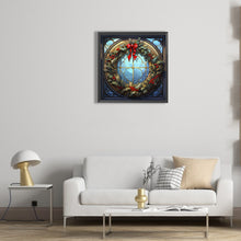 Load image into Gallery viewer, Diamond Painting - Full Round - Christmas holiday wreath glass art (30*30CM)