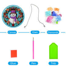 Load image into Gallery viewer, DIY Crystal Diamond Pendant Single-sided 5D Round for Home Garden (Snowman)