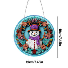 Load image into Gallery viewer, DIY Crystal Diamond Pendant Single-sided 5D Round for Home Garden (Snowman)
