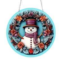 Load image into Gallery viewer, DIY Crystal Diamond Pendant Single-sided 5D Round for Home Garden (Snowman)