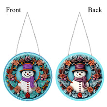 Load image into Gallery viewer, DIY Crystal Diamond Pendant Single-sided 5D Round for Home Garden (Snowman)