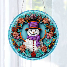 Load image into Gallery viewer, DIY Crystal Diamond Pendant Single-sided 5D Round for Home Garden (Snowman)