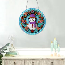 Load image into Gallery viewer, DIY Crystal Diamond Pendant Single-sided 5D Round for Home Garden (Snowman)