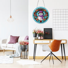 Load image into Gallery viewer, DIY Crystal Diamond Pendant Single-sided 5D Round for Home Garden (Snowman)