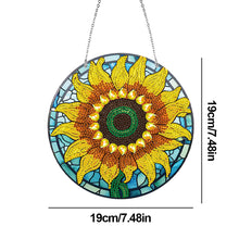 Load image into Gallery viewer, DIY Crystal Diamond Pendant Single-sided 5D Round for Home Garden (Sunflower)