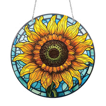 Load image into Gallery viewer, DIY Crystal Diamond Pendant Single-sided 5D Round for Home Garden (Sunflower)