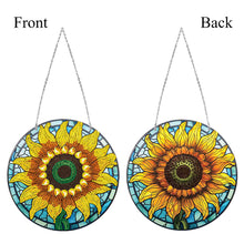 Load image into Gallery viewer, DIY Crystal Diamond Pendant Single-sided 5D Round for Home Garden (Sunflower)