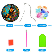 Load image into Gallery viewer, DIY Crystal Diamond Pendant Single-sided 5D Round for Home Garden (Butterfly)