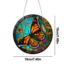Load image into Gallery viewer, DIY Crystal Diamond Pendant Single-sided 5D Round for Home Garden (Butterfly)
