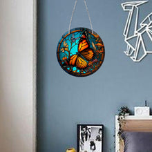 Load image into Gallery viewer, DIY Crystal Diamond Pendant Single-sided 5D Round for Home Garden (Butterfly)