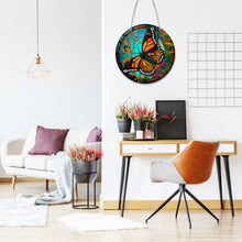 Load image into Gallery viewer, DIY Crystal Diamond Pendant Single-sided 5D Round for Home Garden (Butterfly)