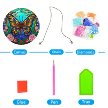 Load image into Gallery viewer, DIY Crystal Diamond Pendant Single-sided 5D Round for Home Garden (Butterfly)