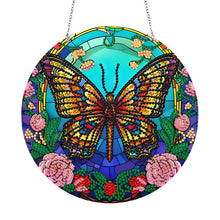 Load image into Gallery viewer, DIY Crystal Diamond Pendant Single-sided 5D Round for Home Garden (Butterfly)