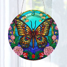 Load image into Gallery viewer, DIY Crystal Diamond Pendant Single-sided 5D Round for Home Garden (Butterfly)