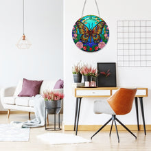 Load image into Gallery viewer, DIY Crystal Diamond Pendant Single-sided 5D Round for Home Garden (Butterfly)