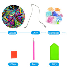 Load image into Gallery viewer, DIY Crystal Diamond Pendant Single-sided 5D Round for Home Garden (Butterfly)