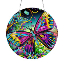 Load image into Gallery viewer, DIY Crystal Diamond Pendant Single-sided 5D Round for Home Garden (Butterfly)