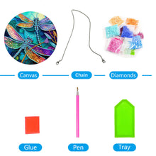 Load image into Gallery viewer, DIY Crystal Diamond Pendant Single-sided 5D Round for Home Garden (Dragonfly)